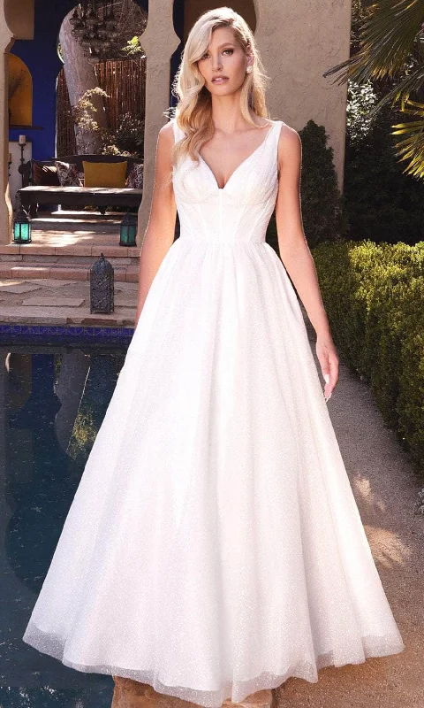 Act Fast Cinderella Divine CB077W - A-Line Glimmer Wedding Gown