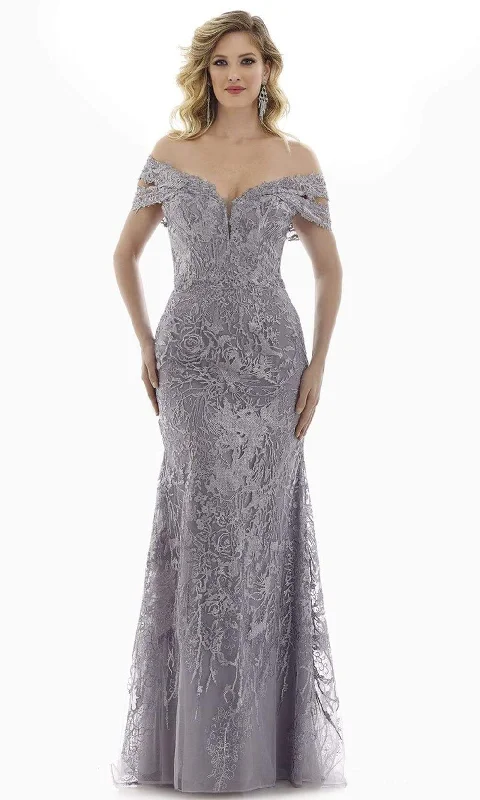 Discount Mania Feriani Couture - 20130 Embroidered Plunging Off Shoulder Dress