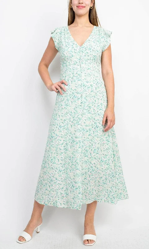 Savings Spectacular Sage Collective ST03D27 - Cap Sleeve Floral Casual Dress