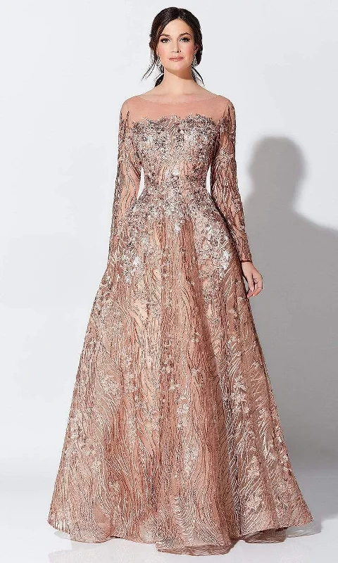 Value Deals Ivonne D for Mon Cheri - Beaded Illusion Bateau Gown 119D47A