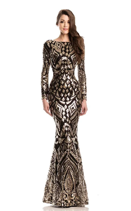 Final Markdown Johnathan Kayne 7241 Long Sleeve Gold Embellished Evening Gown - 1 pc Black/Gold in Size 8 Available Final Markdown Johnathan Kayne 7241 Long Sleeve Gold Embellished Evening Gown - 1 pc Black/Gold in Size 8 Available