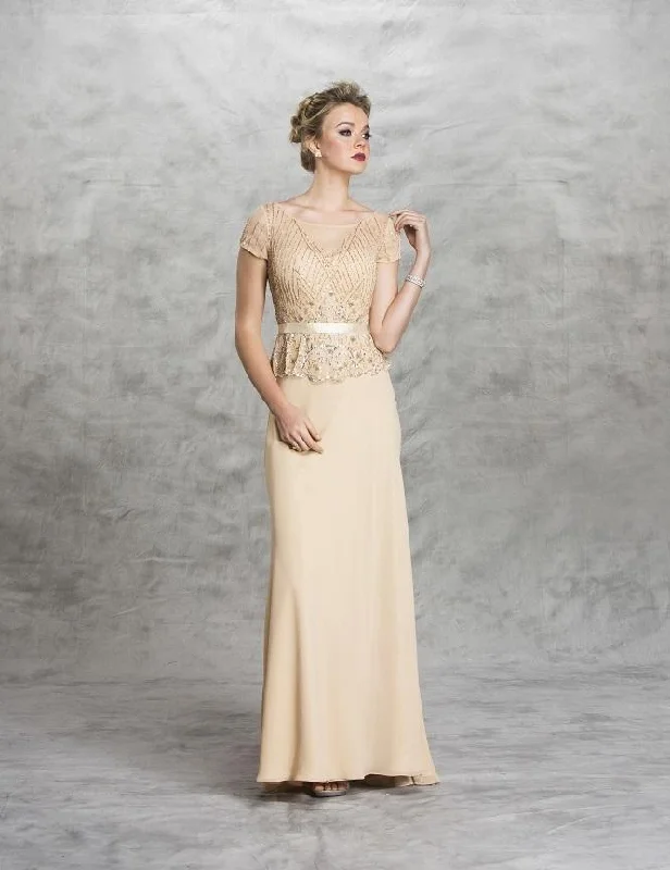Low Prices Aspeed Design Beaded Sheer Peplum Long Sheath Dress L1473