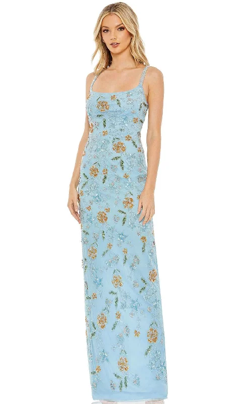 Weekend Deal Mac Duggal 10808 - Square Neck Floral Evening Gown