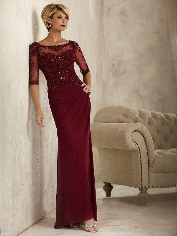 Closeout Christina Wu Elegance Illusion Bateau Beaded Lace Evening Dress 17821