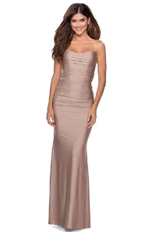 Sale Event La Femme - 28398SC Sleeveless Scoop Neck Long Dress - 1 pc Nude In Size 10 Available