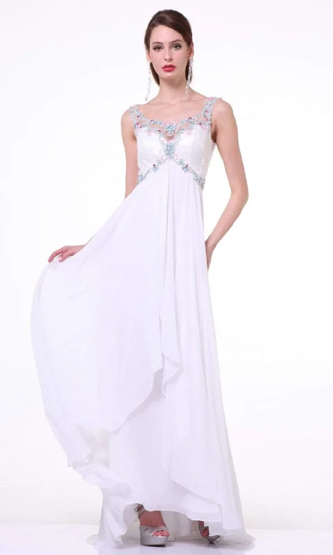 Best Deals Cinderella Divine - 57 Sleeveless Beaded Illusion Scoop A-Line Dress