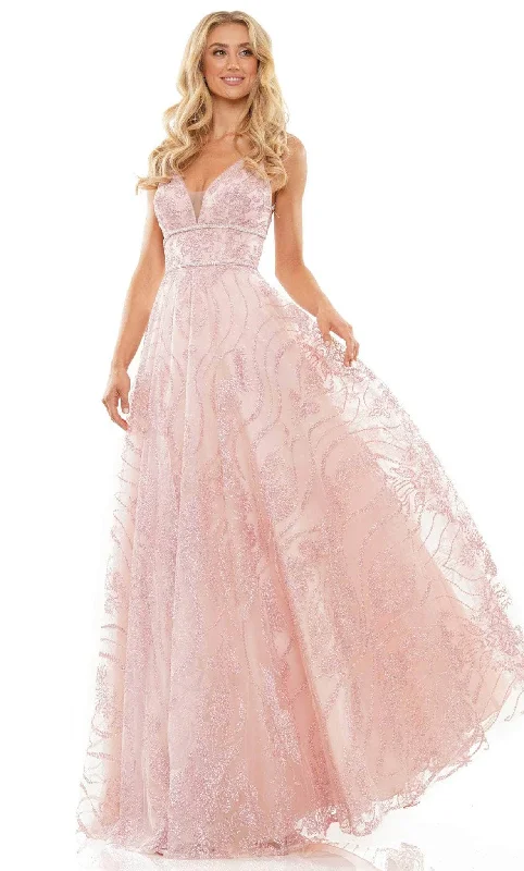 Limited Time Colors Dress 2834 - V-neck Embellished Prom Gown