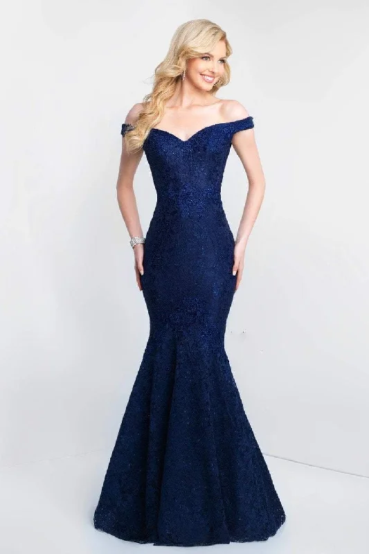Stock Clearance Blush by Alexia Designs Off-Shoulder Floral Lace Mermaid Gown 425