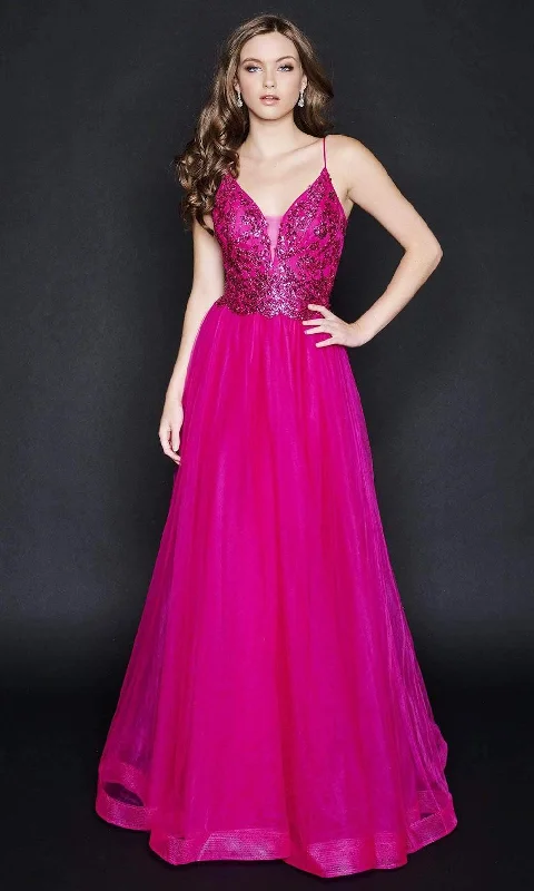 New Markdowns Nina Canacci - 1522 Embellished V-Neck Gown