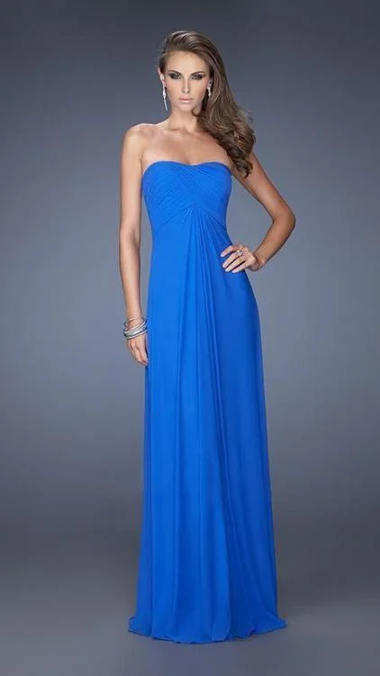 Price Break La Femme - 19975 Strapless Ruched Long Gown