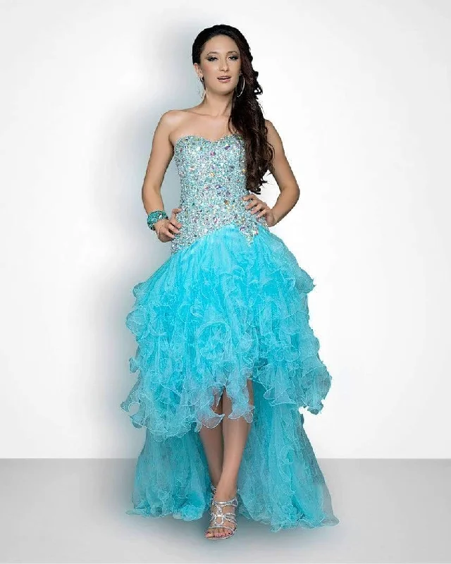Deal Dash Blush by Alexia Designs - 9608 Strapless Embellished Ruffled Long Gown