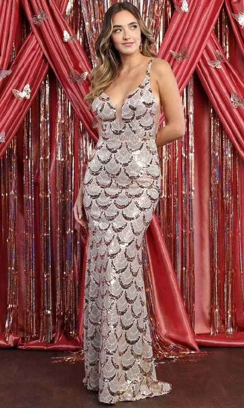 Huge Savings May Queen RQ7934 - Sequined V Neck Dress