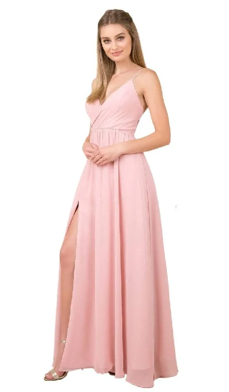 Midnight Sale Nox Anabel - Plunging V-neck A-line Dress With Slit R275 - 1 pc Rose In Size XS Available Midnight Sale Nox Anabel - Plunging V-neck A-line Dress With Slit R275 - 1 pc Rose In Size XS Available
