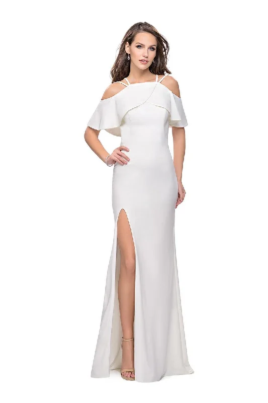 Best Seller La Femme Ruffled Off Shoulder Jersey Dress 25556