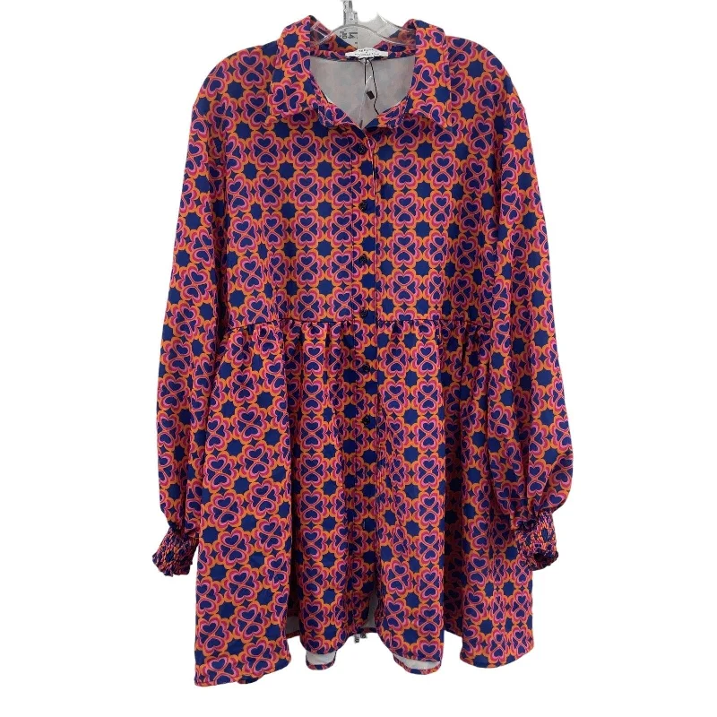Best Seller Labelrail X Nashville Tash Pink Orange Psychedelic Women Midi Shirt Dress 16 NWT Best Seller Labelrail X Nashville Tash Pink Orange Psychedelic Women Midi Shirt Dress 16 NWT