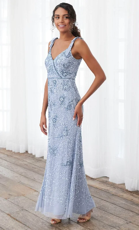 Amazing Deals Adrianna Papell Platinum 40397 - Floral Patterned Beaded V Neck Dress Amazing Deals Adrianna Papell Platinum 40397 - Floral Patterned Beaded V Neck Dress