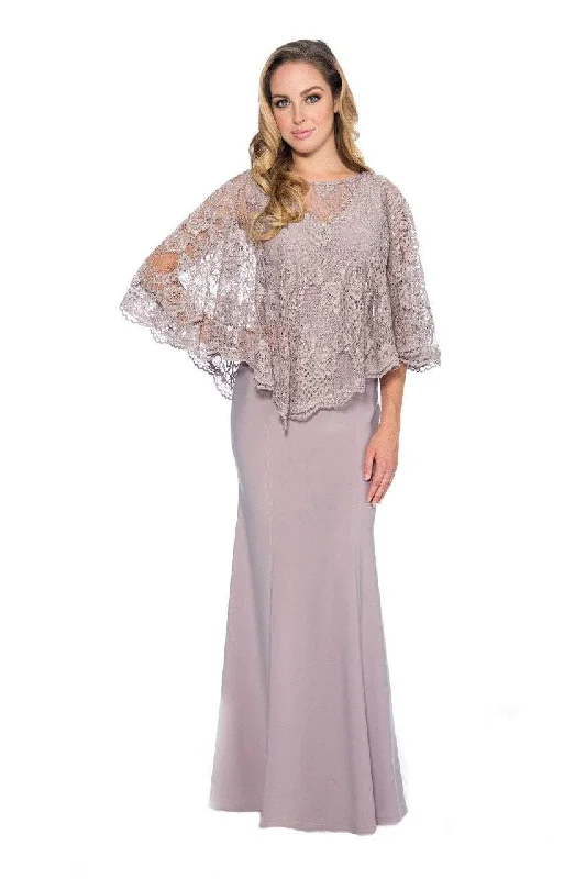 Price Drop Decode 1.8 - 184553 Jersey Knit Long Gown with Lace Cape
