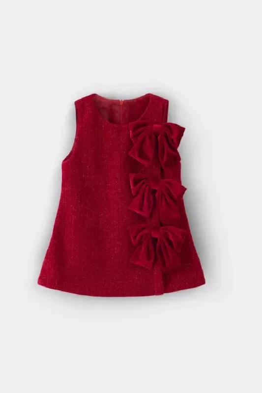 Act Fast Winter Dress for Kids Girl Sleeveless Thickened Velvet Base Flower Bow Christmas Dresses Act Fast Winter Dress for Kids Girl Sleeveless Thickened Velvet Base Flower Bow Christmas Dresses