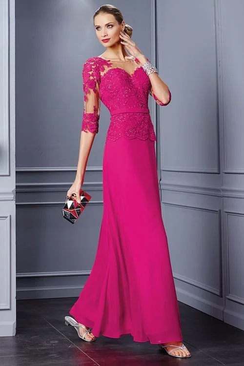 Deal Zone Alyce Paris 29764 Beaded Lace Chiffon Dress in Rose