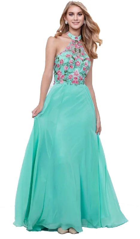 Exclusive Offers Nox Anabel - 8326 Lovely Floral Halter Style Long Evening Gown