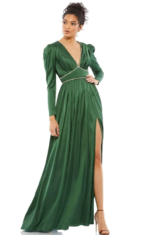 Price Slash Ieena Duggal 55702 - V-Neck Pleated Evening Gown