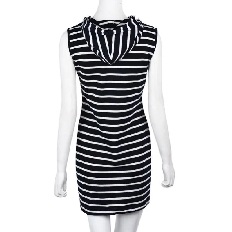 Super Savings New Sleeveless Body con Hoody Striped Casual Dresses for Women