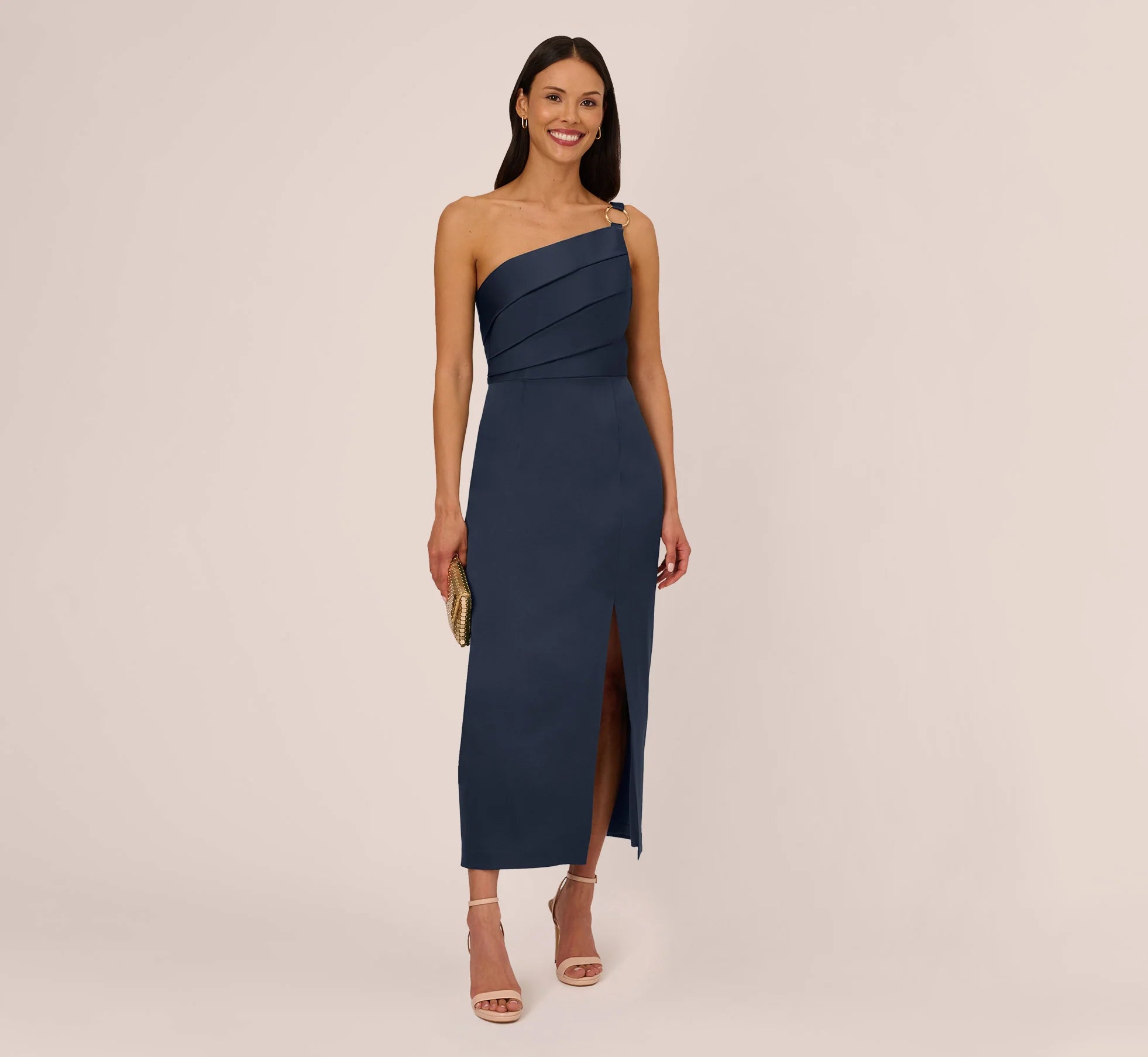 Amazing Deals Adrianna Papell AP1E210669 - Pleated One Shoulder Dress