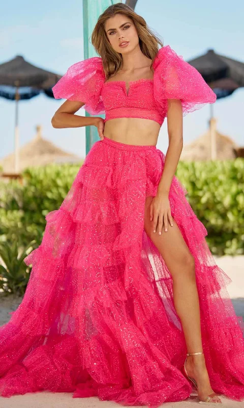 Time-Limited Offer Sherri Hill 55858 - Sequined Ruffled Evening Gown