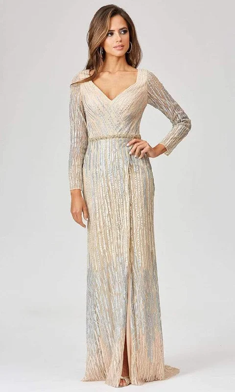 Major Savings Lara Dresses - 29467 Rhinestone Ornate High Slit Sheath Gown