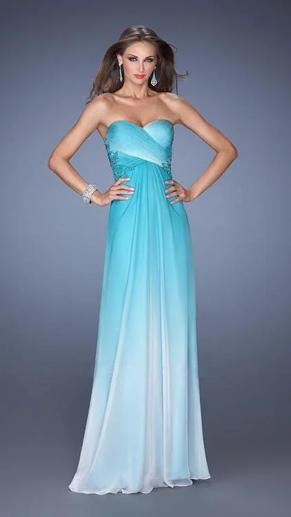 Epic Deals La Femme 19549 Strapless Surplice Pleated A-Line Gown