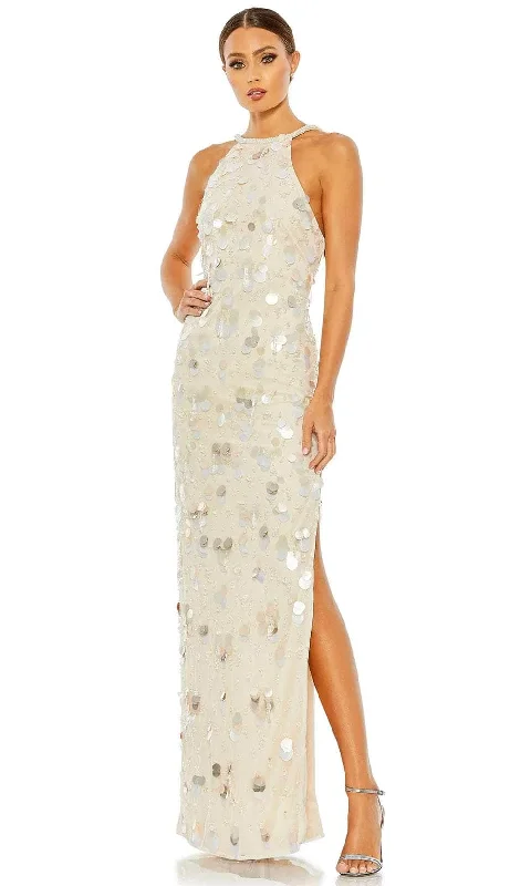 Exclusive Offers Mac Duggal 10878 - Sequined Halter Evening Dress with Slit