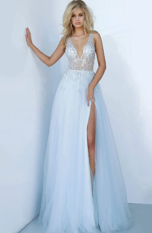 Great Bargains Jovani - 4019 Bead Embellished Plunging V-Neck Gown