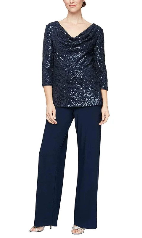 Online Only Alex Evenings 8196808 - Quarter Sleeve Two-Piece Pantsuit