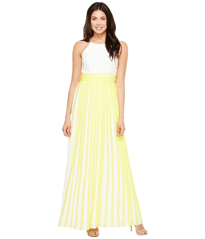 Fantastic Deals Aidan Mattox Pleated Brocatelle Halter Dress MN1E200900 - 1 pc Lemon In Size 6 Available Fantastic Deals Aidan Mattox Pleated Brocatelle Halter Dress MN1E200900 - 1 pc Lemon In Size 6 Available