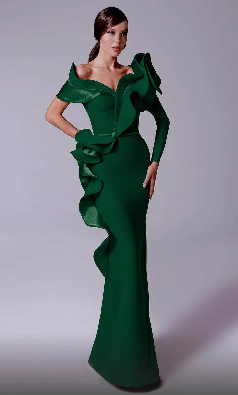 Limited Edition MNM Couture 2714 - Rosette Crepe Evening Gown