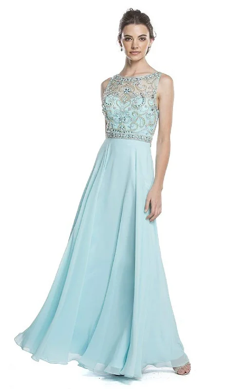 Daily Deals Aspeed Design - Embellished Sleeveless A-Line Evening Dress