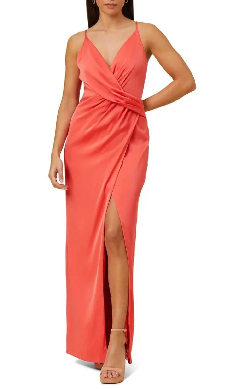 Daily Deals Aidan Mattox MN1E207351 - Draped Front Dress with Slit