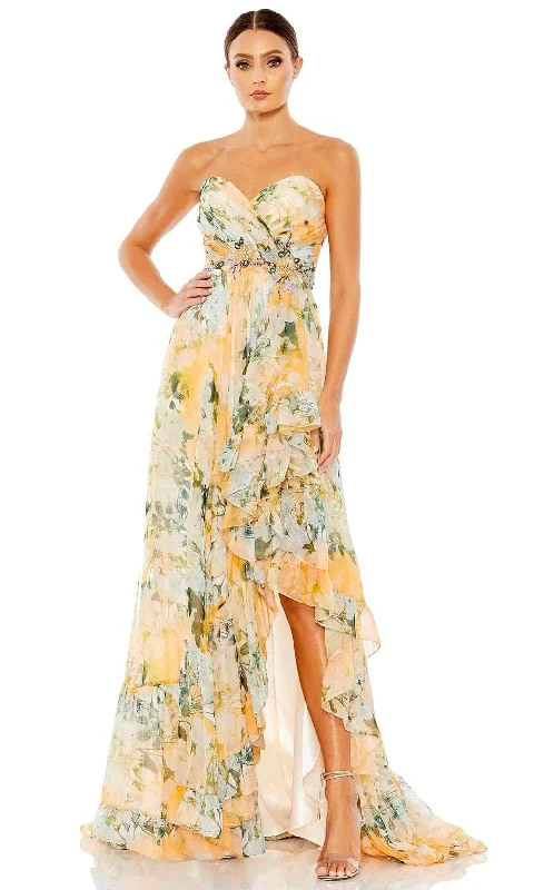 Grand Opening Sale Ieena Duggal 68117 - Strapless Printed Chic Gown