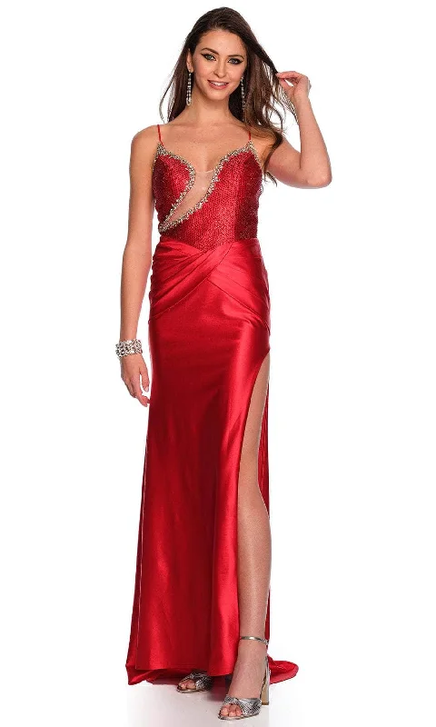 Price Rollback Dave & Johnny 11498 - Rhinestone Embellished Sleeveless Prom Gown