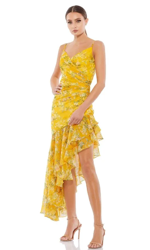 Huge Savings Ieena Duggal - 70202I Floral Printed Asymmetric Hem Dress