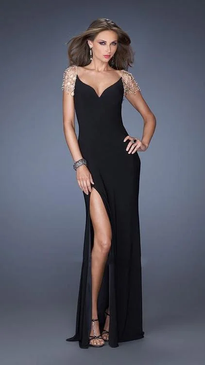 Discount Days La Femme Fitted Jersey Prom Dress 20025