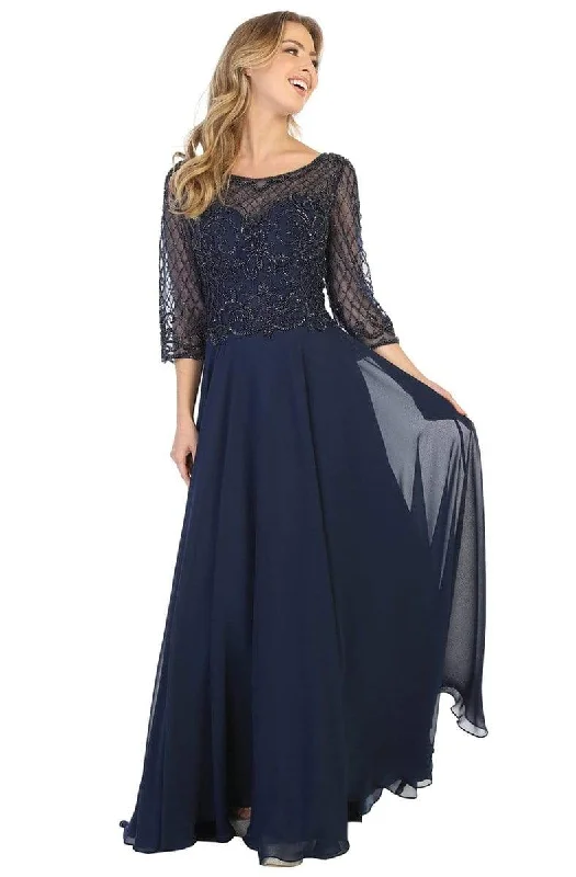 Low Prices May Queen - Lattice Beaded Quarter Sleeve Dress RQ7821