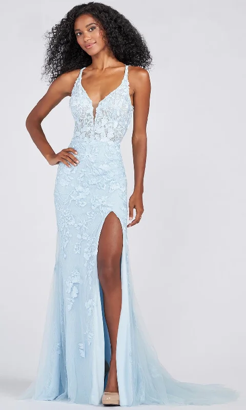 Online Exclusive Ellie Wilde EW122098 - Lace And Stone Accents Corset Style Formal Gown Online Exclusive Ellie Wilde EW122098 - Lace And Stone Accents Corset Style Formal Gown