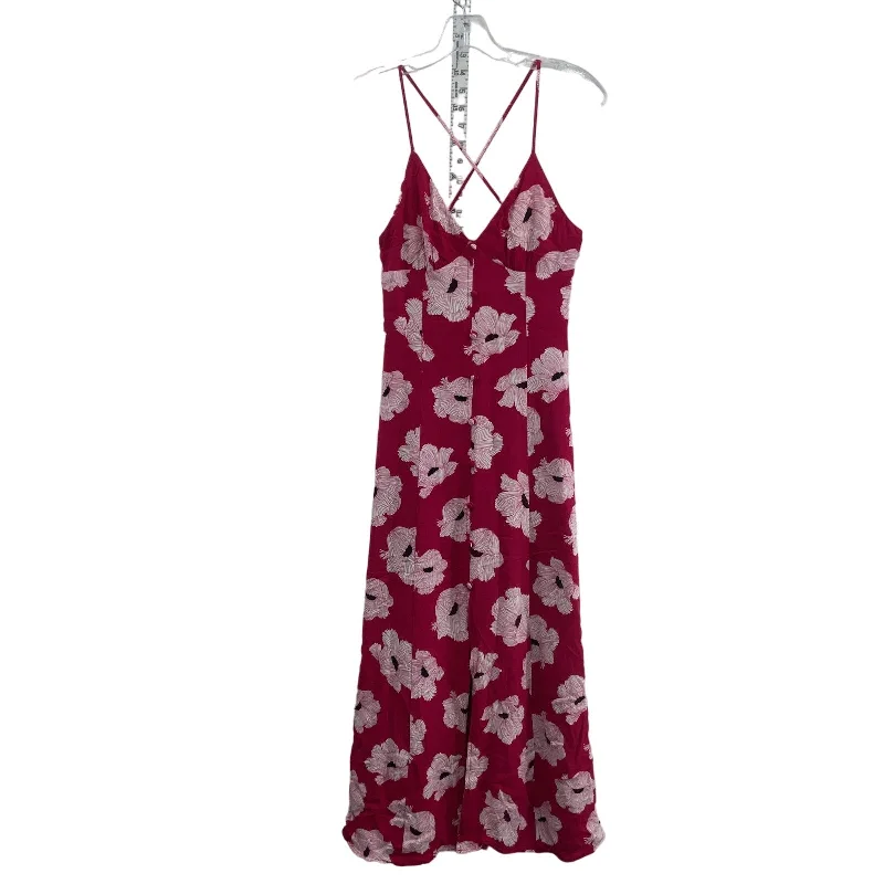 Buy More, Save More Leith Red White Floral Print Womens Maxi Tank Dress Viscose XS Preowned Buy More, Save More Leith Red White Floral Print Womens Maxi Tank Dress Viscose XS Preowned