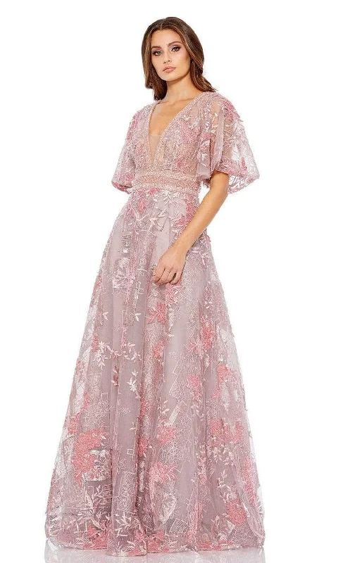 Sale Event Mac Duggal - Flutter Sleeve A-Line Formal Gown 20262 - 1 pc Pink In Size 16 Available