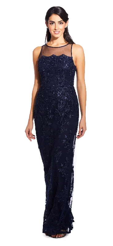 Deal Alert Adrianna Papell - AP1E204699 Embroidered Illusion Sheath Dress