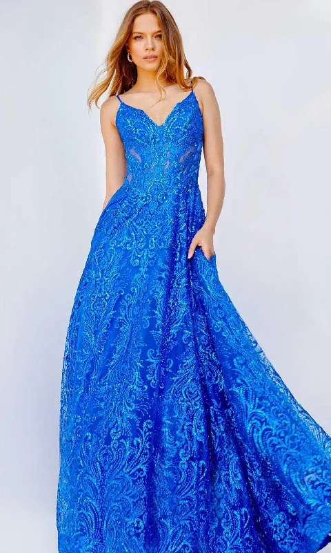 Quick Sale Jovani 09016 - Spaghetti Strap Glitter Prom Dress