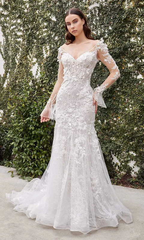 Deal Mania Andrea and Leo - A1073W Flared Sleeve Embroidered Bridal Gown