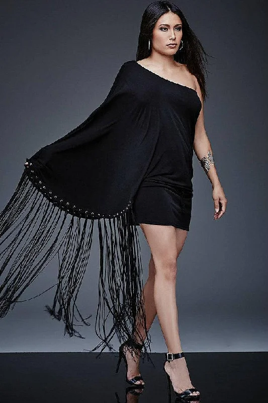 Major Savings Jovani - Wide Sleeve One-Shoulder Cocktail Dress M509 - 1 pc Black In Size 8 Available Major Savings Jovani - Wide Sleeve One-Shoulder Cocktail Dress M509 - 1 pc Black In Size 8 Available