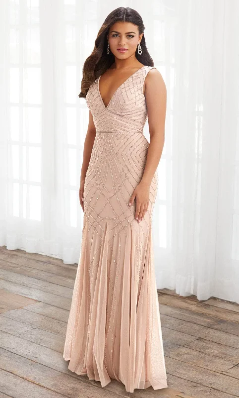Mega Deal Adrianna Papell Platinum 40392 - Deep V-neck Gown